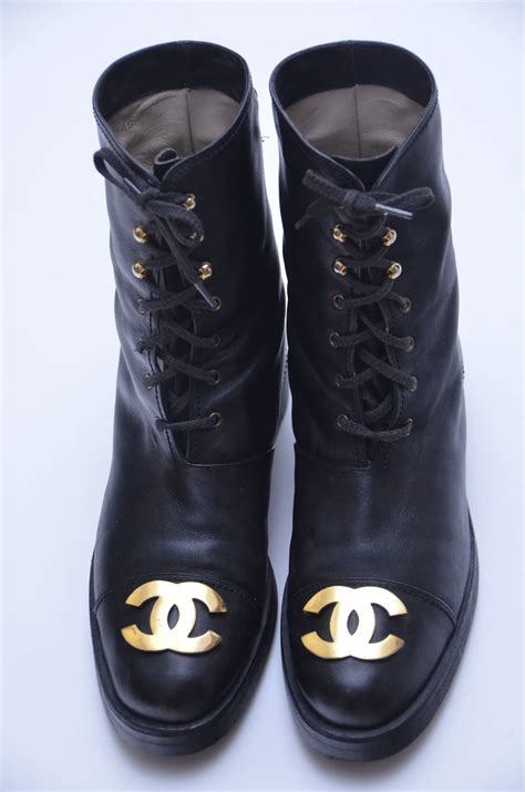 retro chanel shoes|vintage Chanel combat boots.